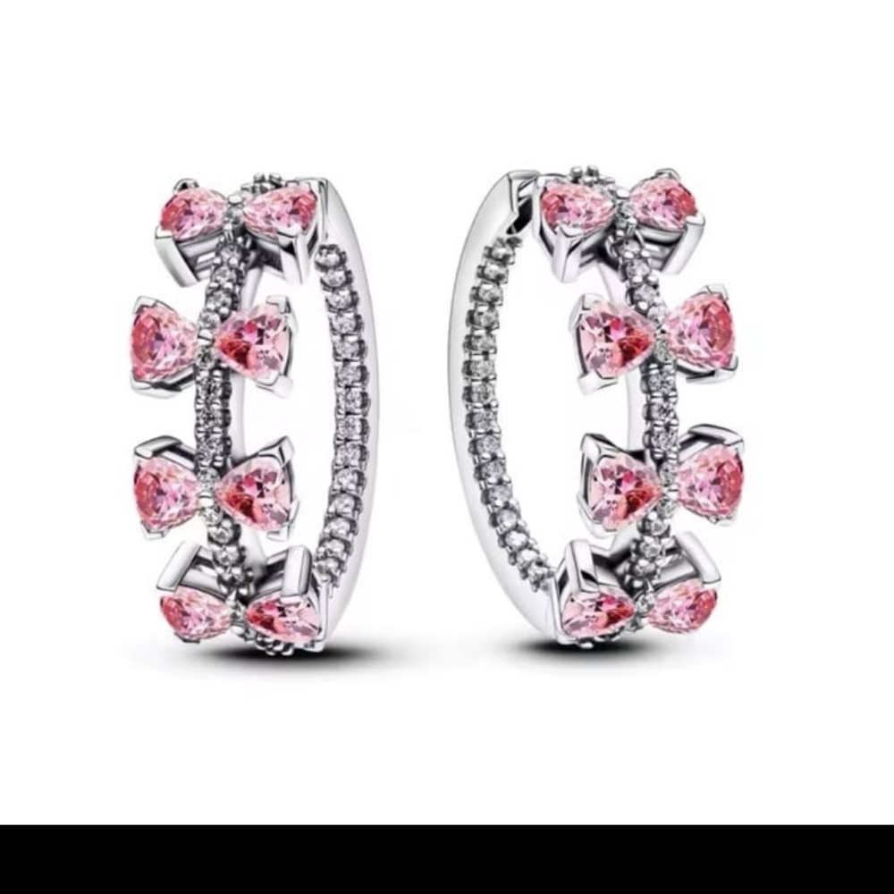 Pure silver bow hoop earrings with Swarovski elements
